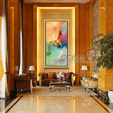 赵无极抽象油画装饰画客厅有框画玄关酒店大型壁画竖版手绘无框画