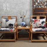 可定制 现代中式棉麻茶楼椅垫餐椅垫太师椅垫餐桌椅子仿古椅坐垫