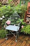 法式乡村做旧复古个性创意铁艺小鸟花园椅庭院露台户外公园休闲椅