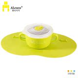 爱伦可可（ALcoco）儿童餐具吸盘碗 宝宝婴儿吸盘不锈钢 保温 绿