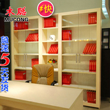 木聪书房家具2门组合书柜防尘玻璃门书橱对开单个书架定制SG-010
