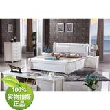 全实木床榆木双人1.8米白色开放漆现代简约中式韩式婚床厂家直销