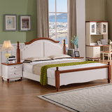 全实木床1.8米1.5米海棠木床美式双人床地中海公主床储物高箱床