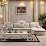 欧式沙发 简约布艺沙发 大小户型客厅转角雕花实木沙发 简欧沙发