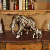 大象家居摆件树脂子母大象工艺品老板办公桌创意软装饰品摆设热卖