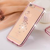 iPhone6手机壳 苹果6plus女款5.5镶钻硅胶超薄6s透明水钻外壳4.7
