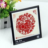 红色剪纸镜框摆件 十二生肖剪纸装饰画 中国风 出国礼品 手工艺品