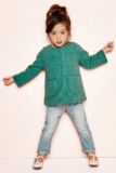 英国NEXT代购正品童装2015秋冬女宝宝女童绿色立体夹克外套 大衣