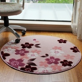 樱花粉色圆形地毯吊篮毯电脑椅毯防滑垫子瑜伽垫打坐垫卧室床边毯