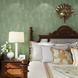 西渭墙纸美式乡村复古做旧素色纯色祖母绿环保无纺布客厅卧室壁纸