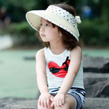 宝宝帽子夏天女童太阳帽韩国空顶帽亲子遮阳帽儿童沙滩帽草帽包邮
