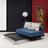 小户型棉麻多功能折叠1.5米沙发床 全金属框架 布沙发床