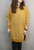 2016韩版冬装季加绒立体米奇大码宽松中长款长袖卫衣裙绒衫女4色