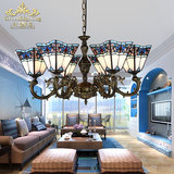 地中海吊灯田园欧式风格灯具蒂凡尼客厅灯餐厅卧室饰装饰艺术玻璃
