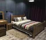 38特价美式乡村实木床 简约松木床 美式床 原木儿童床 整木箱体床
