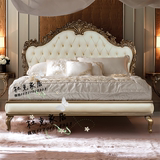 美式实木雕花双人床法式复古做旧橡木仿古公主床欧式1.8米婚床