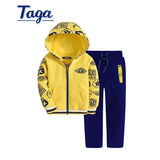 TAGA童装2016春季新款男童加绒套装儿童秋冬套装中大童加厚套装