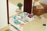 室地毯卡通珊瑚绒法兰绒印花入户门前地垫子厨房客厅进门垫脚垫卧