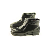 3519冬季橡胶时尚黑色雨鞋男短筒加绒保暖雨靴低帮牛筋底水鞋花园