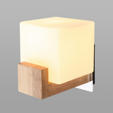 方形中式木头壁灯创意北欧简约过道卧室床头阅读灯具客厅书房壁灯