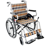 鱼跃轮椅车H032C舒适款 折叠便携铝合金折背带手刹轻便老人代步车