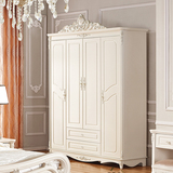 欧式衣柜四门衣柜环保韩式衣橱白色整体大衣柜组合卧室家具特价