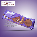 包邮德国原装进口妙卡MILKA巧克力威化饼chocowafer 紫色包装正品