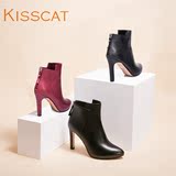 KISSCAT接吻猫专柜正品冬靴  2014新时尚大牌超高跟短靴K44521-02