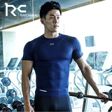 RayCharm紧身衣男运动短袖T恤pro健身服夏弹力速干篮球跑步训练衣