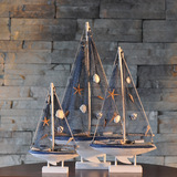 包邮地中海摆件 渔网帆船 创意船模家居装修玄关摆件一帆风顺帆船