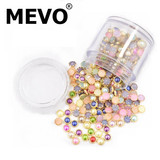 MEVO美甲 瓷仿珍珠 指甲贴钻 不褪色不脱皮 彩色混装 约300粒/罐