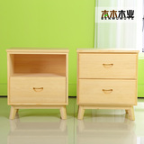 简易儿童床头柜纯实木收纳柜储物柜现代简约创意松木小柜子特价