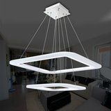 光诺现代简约 正方形卧室灯具艺术分段多环多圈吊灯创意餐厅灯饰