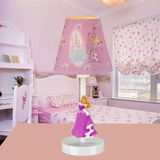 新款公主卧室房间台灯北欧美式粉色卡通儿童灯迪斯尼公主女孩台灯