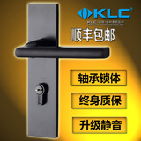 德国klc 欧式门锁简约黑色室内卧室实木门锁把手锁具套装双舌门锁