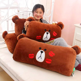 正版line布朗熊抱枕靠垫长枕头卡通可爱沙发床头单人靠枕双人枕头