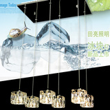 6头冰点冰块玻璃餐吊灯LED餐厅灯时尚现代简约吊灯吧台灯具包邮