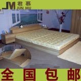 简约现代板式床1.2米1.5米1.8米双人床榻榻米储物床木板日式收纳