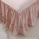 全棉荷叶边床裙 纯棉床上用品床罩 床裙单件 可定做四件套纯色2.0