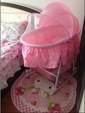 新生婴儿床布艺床铁艺床婴儿摇篮床宝宝小床带滚轮带蚊帐婴儿摇篮