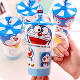 萌萌集 卡通陶瓷马克杯机器猫大容量水杯 牛奶咖啡杯带盖杯子包邮