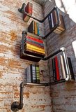 包邮 美式创意工业水管书架 书房墙面置物架 咖啡馆吧台 展示架