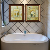 防潮 美式乡村卫生间装饰画 欧式古典卫浴墙壁画 现代挂画有框画