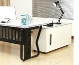 主管办公桌上海办公家具定制新款简约时尚老板桌经理台钢木结合桌