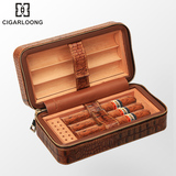CIGARLOONG茄龍雪茄盒 鳄鱼皮雪茄保湿盒 便携雪茄套6支装 H518