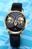 日本正品代购直邮Kate Spade凯特丝蓓女士黑色水钻猫头鹰表盘手表
