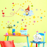 儿童房间幼儿园午睡房床头墙壁自粘墙贴纸卡通可爱梦幻星空男孩款