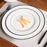 牛排盘 骨瓷西餐盘子 刀叉勺西餐餐具套装 意面10寸平盘 蛋糕盘