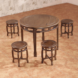 红木家具桌子非洲鸡翅木小圆桌圆茶桌圆餐桌圆凳红木圆桌特价