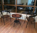 美式loft复古铁艺餐椅咖啡桌椅办公桌椅实木茶几阳台户外休闲桌椅